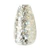 KISS Gel Fantasy Allure Ready-To-Wear Medium Coffin Fake Nails, Black & Silver, 28 Pieces