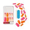 KISS Salon Design Medium Coffin Glue-On Nails, Glossy Dark Pink, 'We Go Up', 24 Ct.